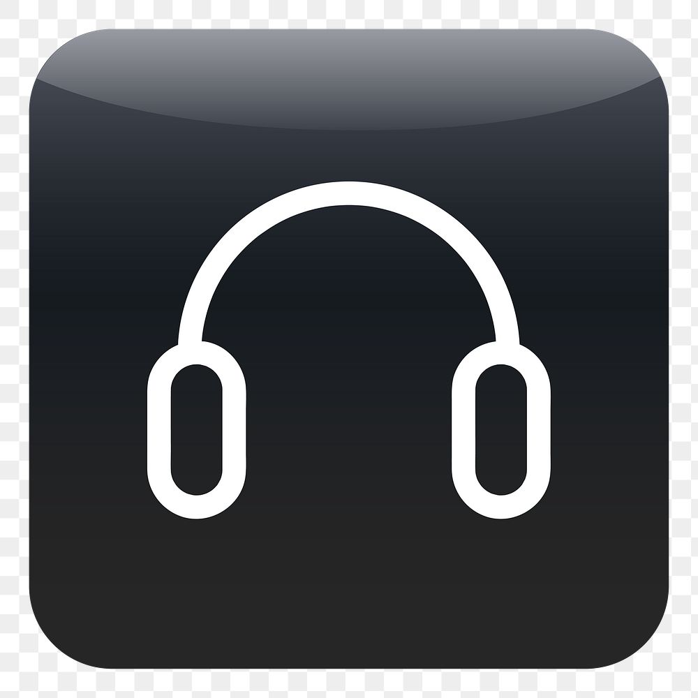 PNG Headphones icon sticker, transparent background