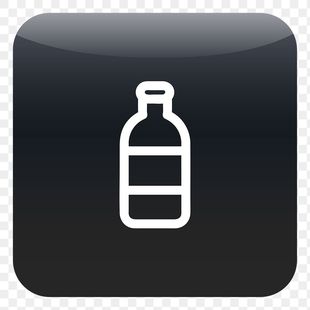 PNG A bottle of drink icon sticker, transparent background