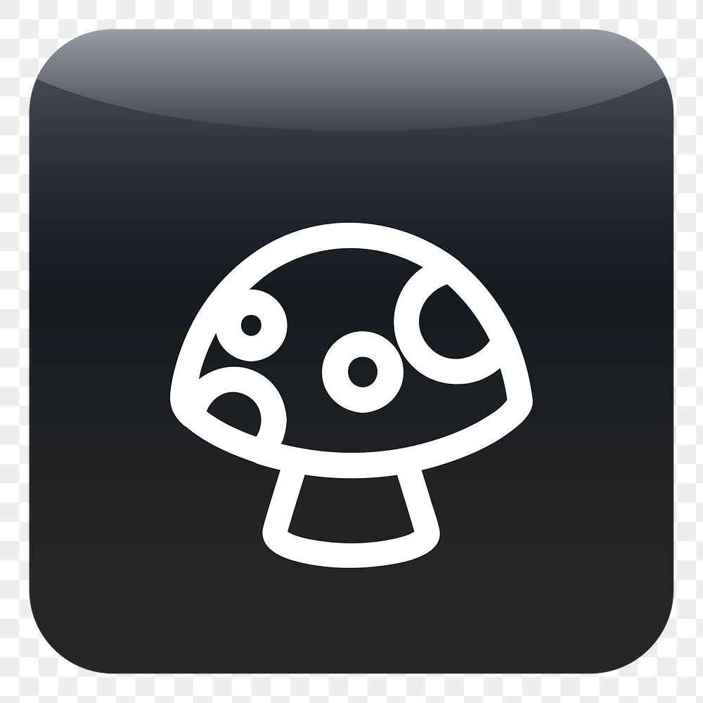 PNG Mushroom icon sticker, transparent background