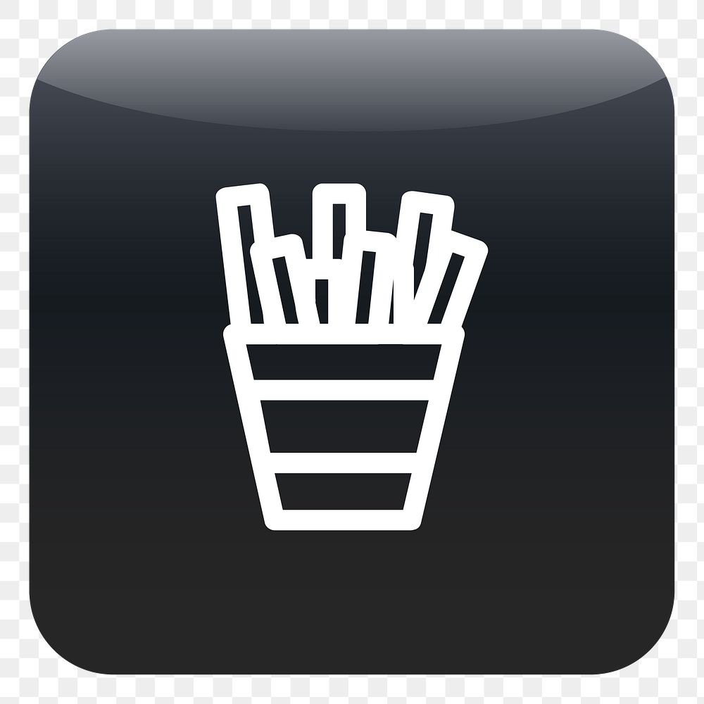 PNG French fries icon sticker, transparent background