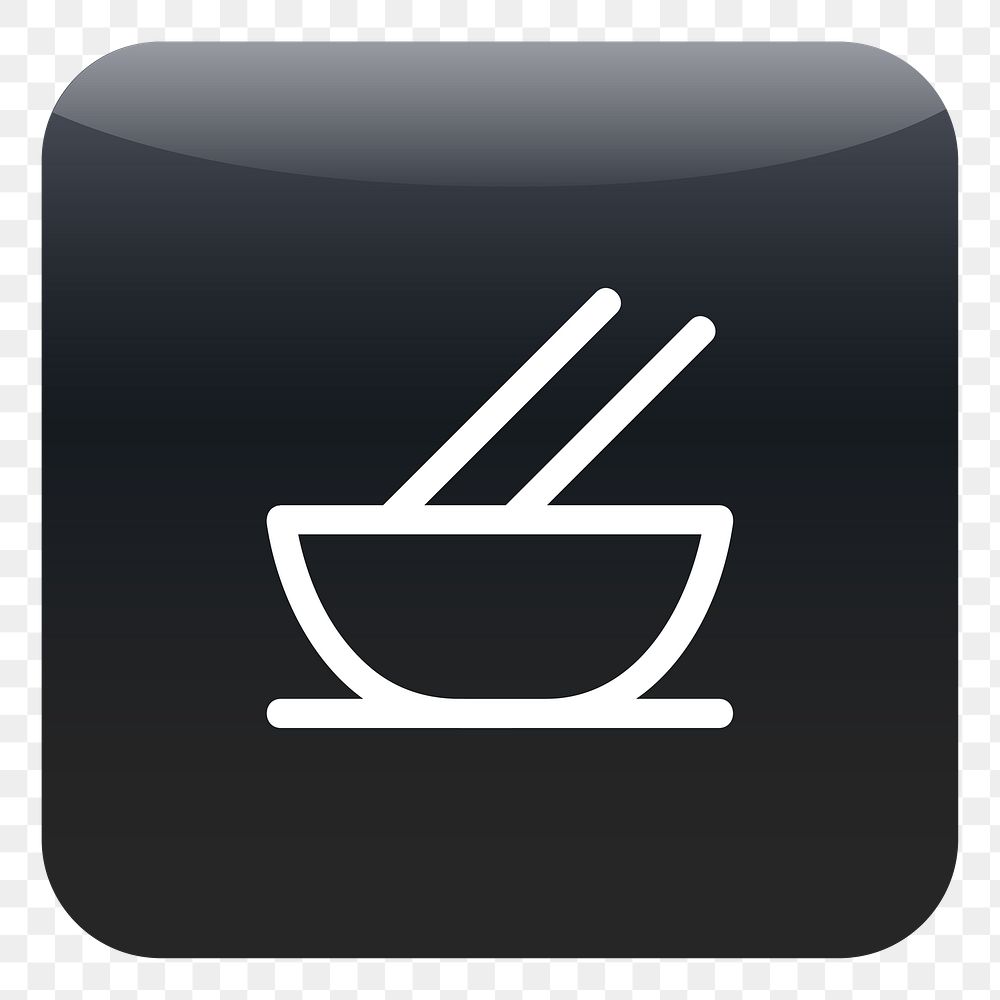 PNG A bowl of noodle icon sticker, transparent background