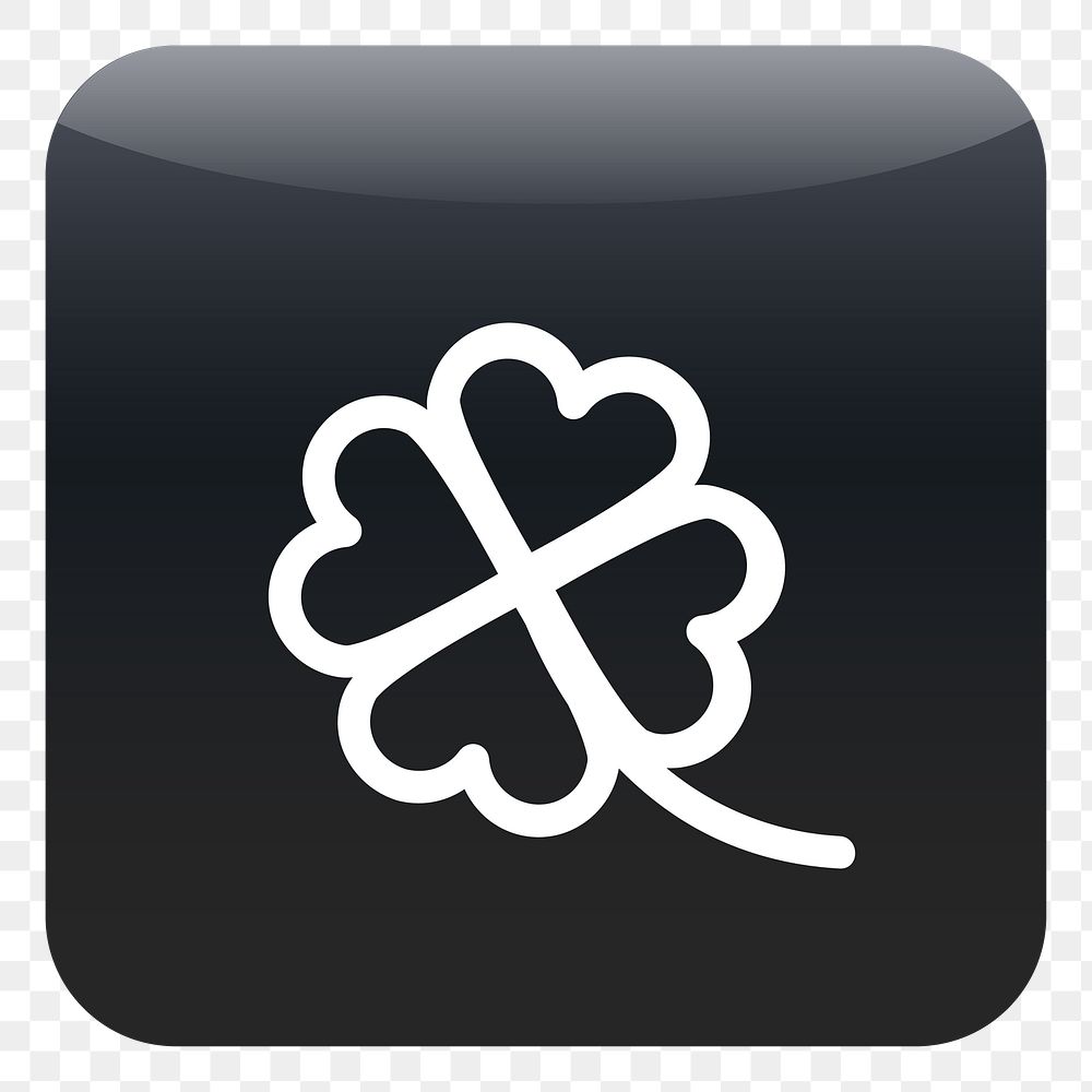PNG Four-leaf clover icon sticker, transparent background