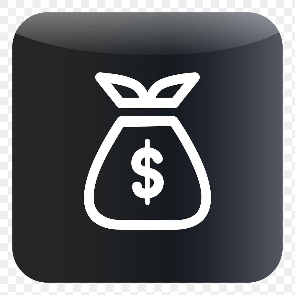 PNG Money bag icon sticker, transparent background