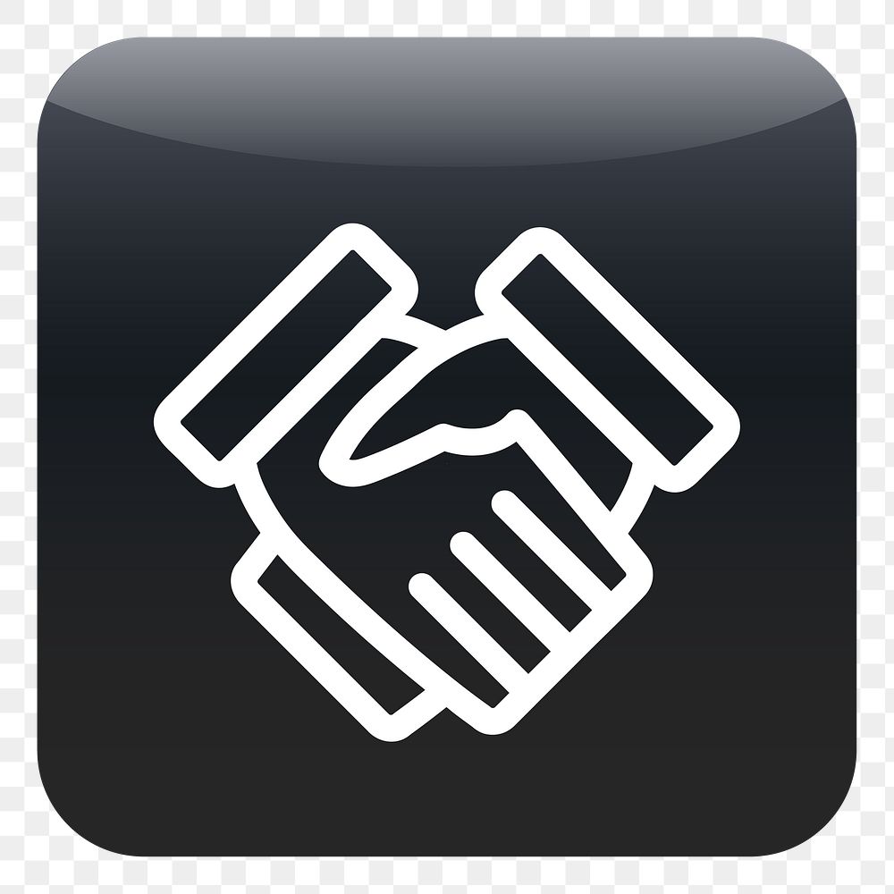 PNG Shaking hands icon sticker, transparent background