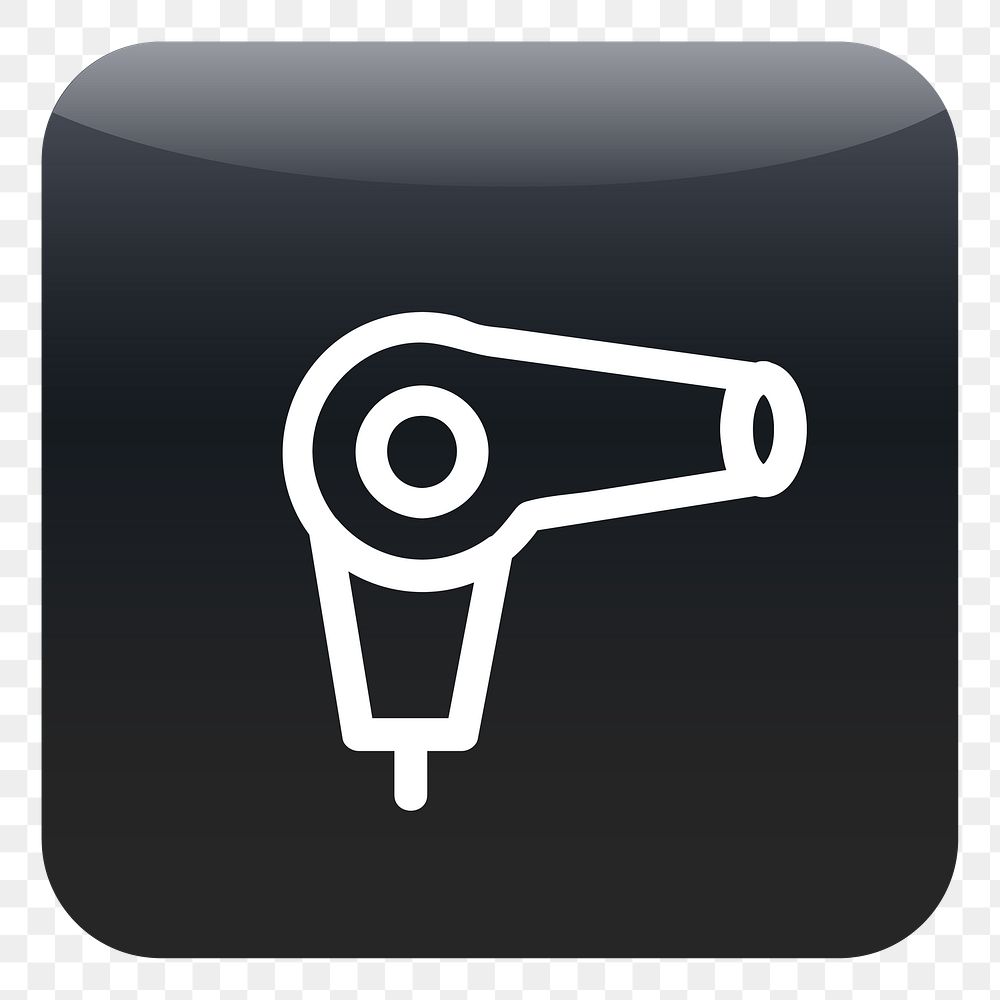 PNG Hairdryer icon sticker, transparent background