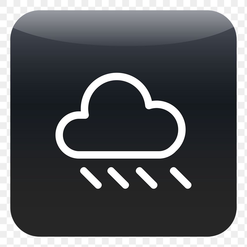 PNG Rainy day weather icon sticker, transparent background