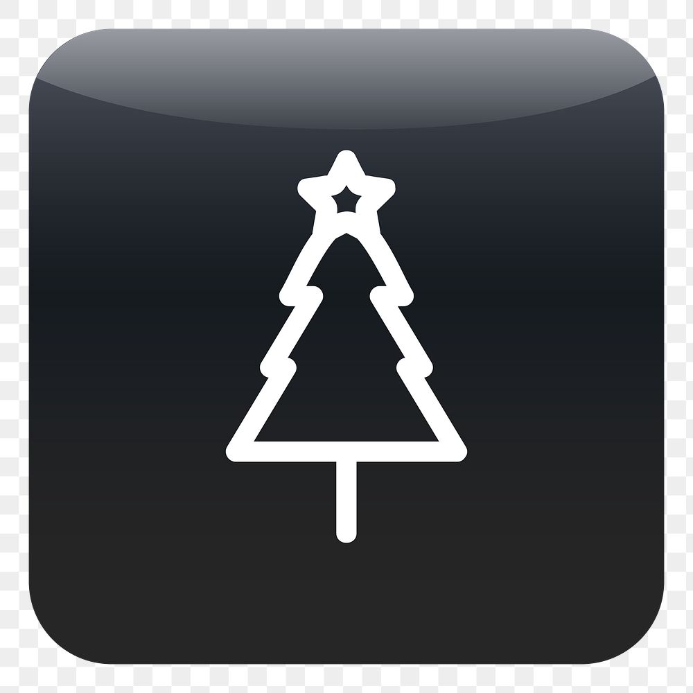 PNG Christmas pine tree icon sticker, transparent background