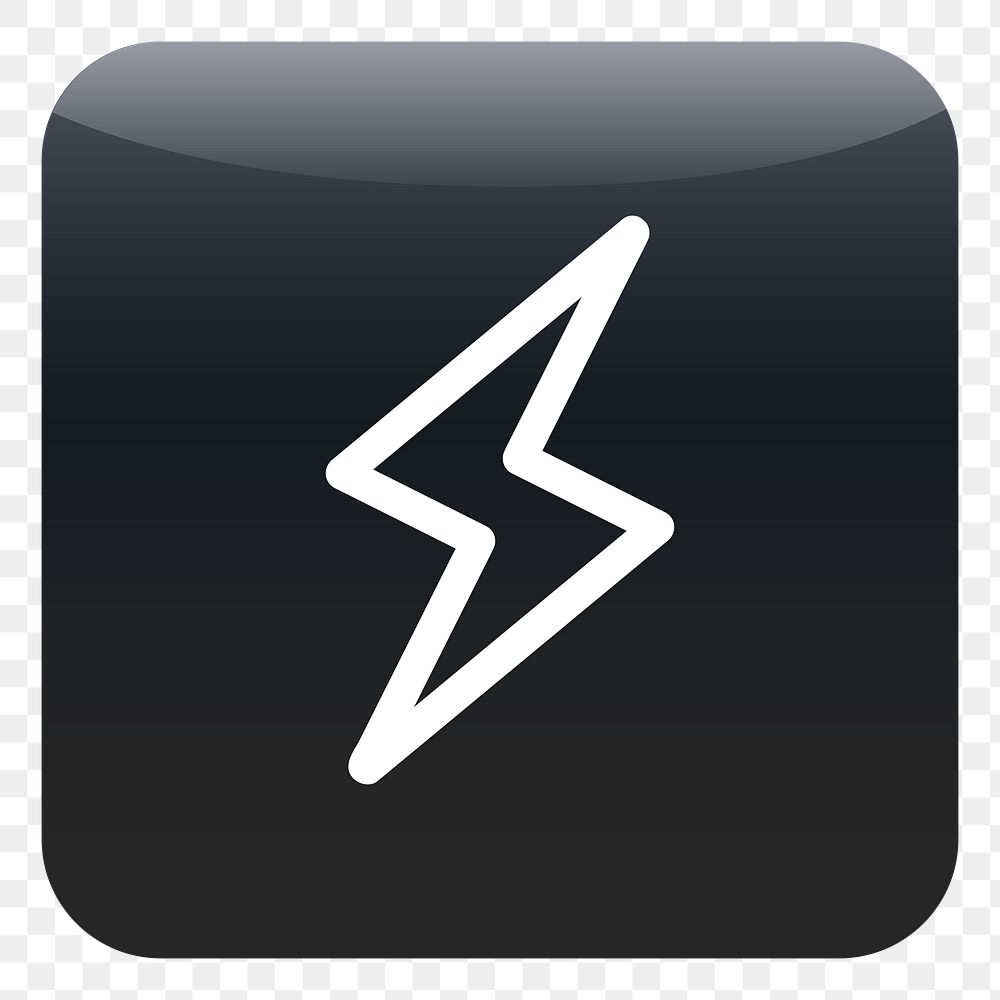 PNG Lighting bolt icon sticker, transparent background