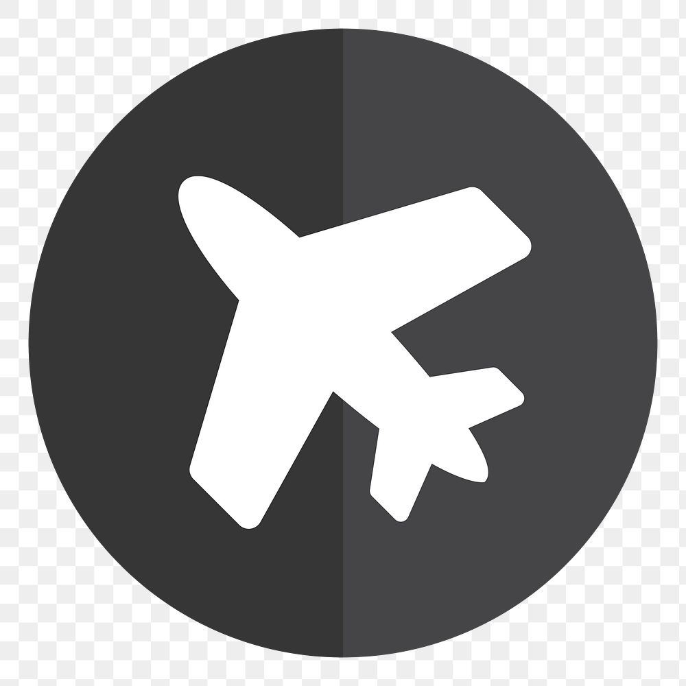 PNG Airplane icon sticker, transparent background
