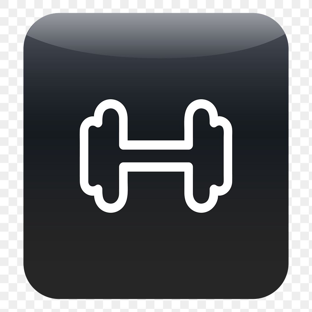 PNG Dumbbell icon sticker, transparent background