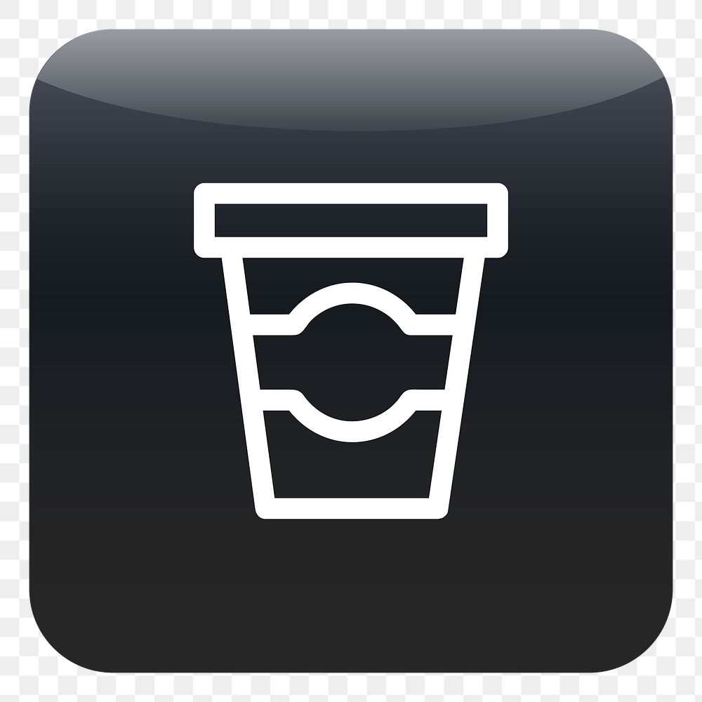 PNG A cup of drink icon sticker, transparent background