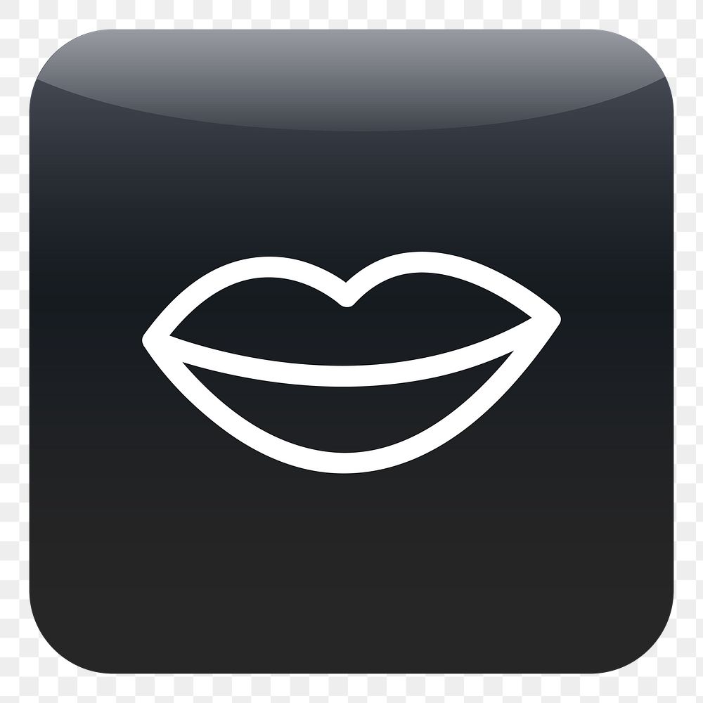 PNG Lips icon sticker, transparent background