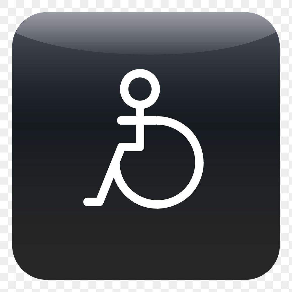 PNG Handicap wheelchair disable icon sticker, transparent background