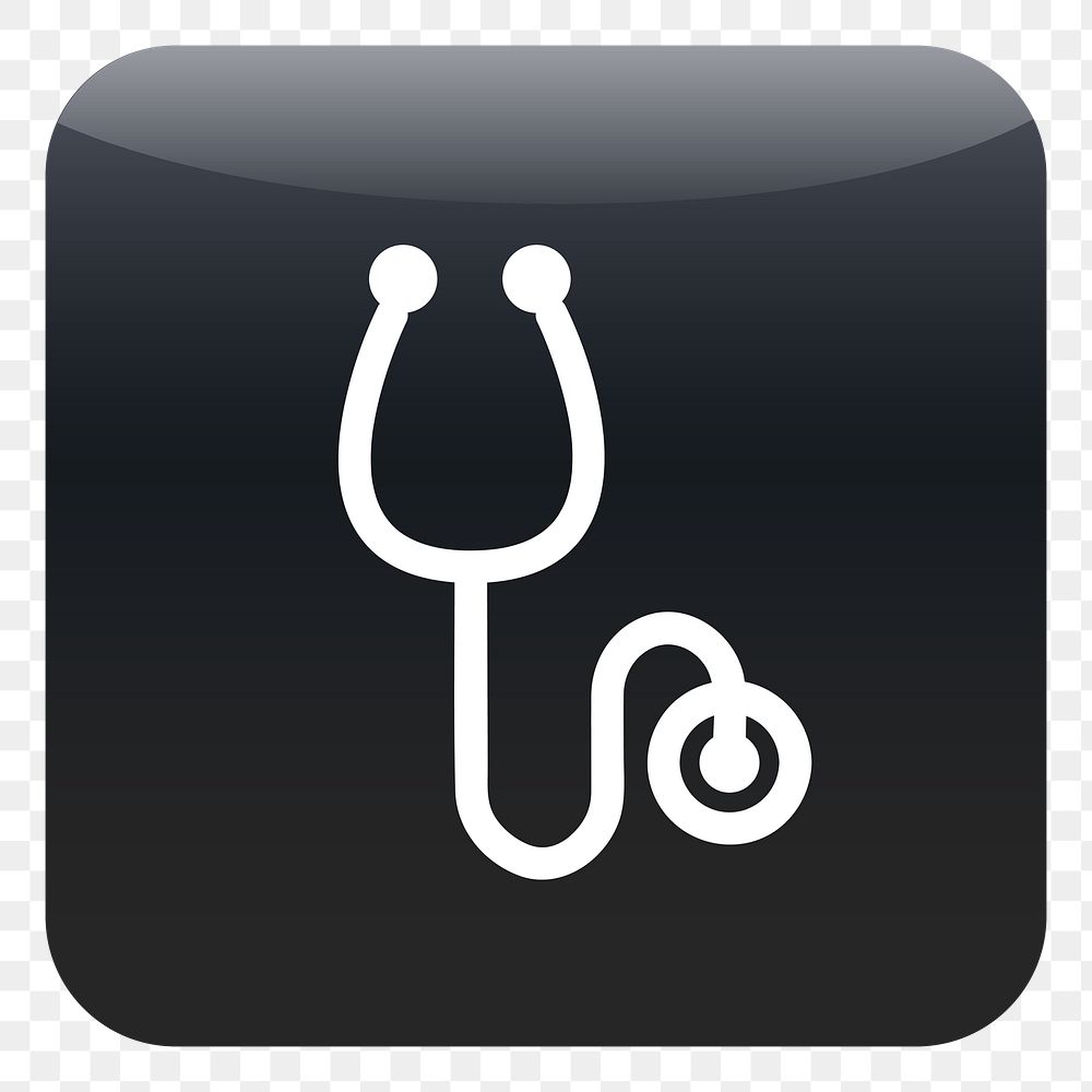 PNG Stethoscope icon sticker, transparent background
