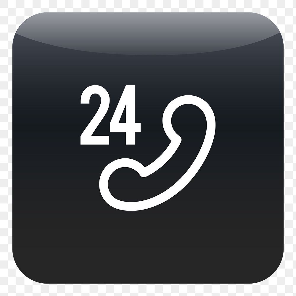 PNG 24 hours customer support icon sticker, transparent background