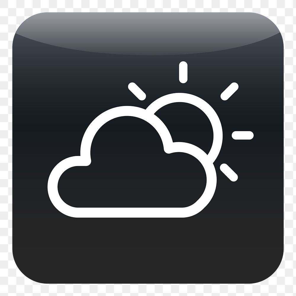 PNG Sun and cloud weather icon sticker, transparent background