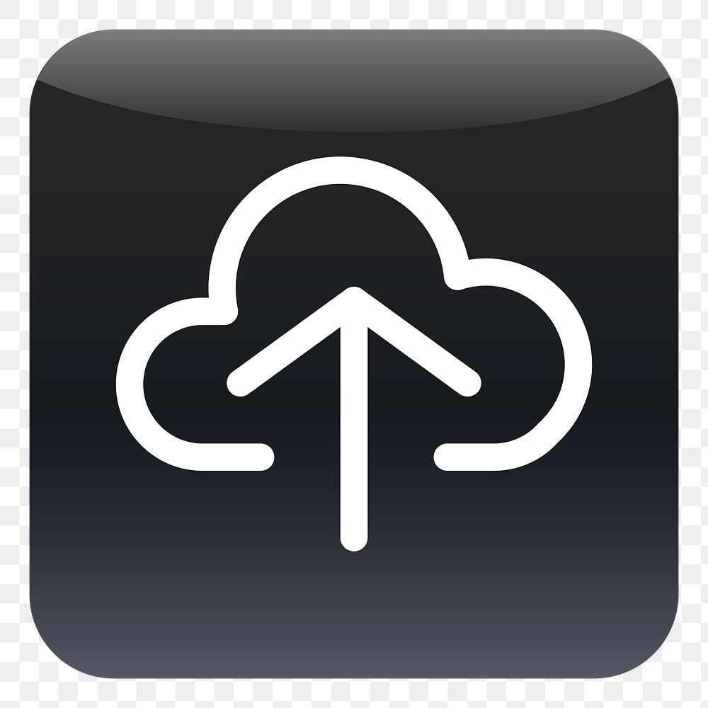 PNG Upload to cloud icon sticker, transparent background
