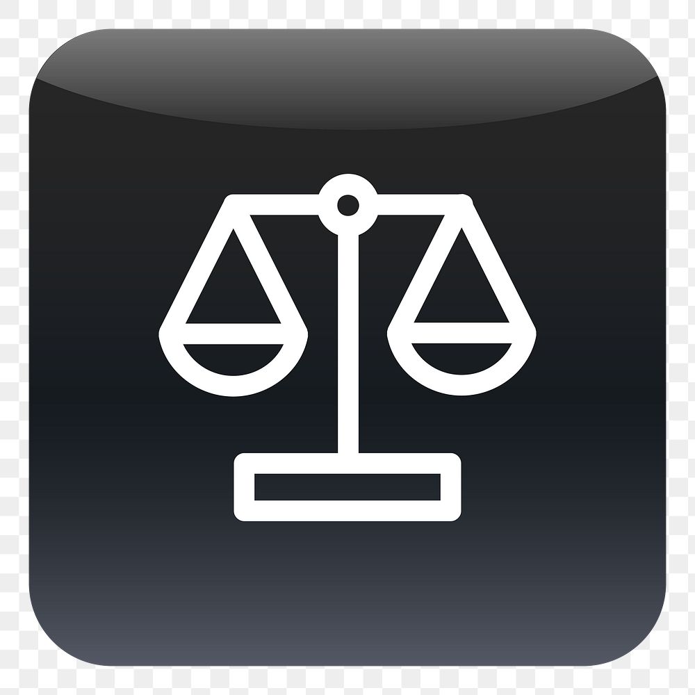 PNG Justice scale icon sticker, transparent background