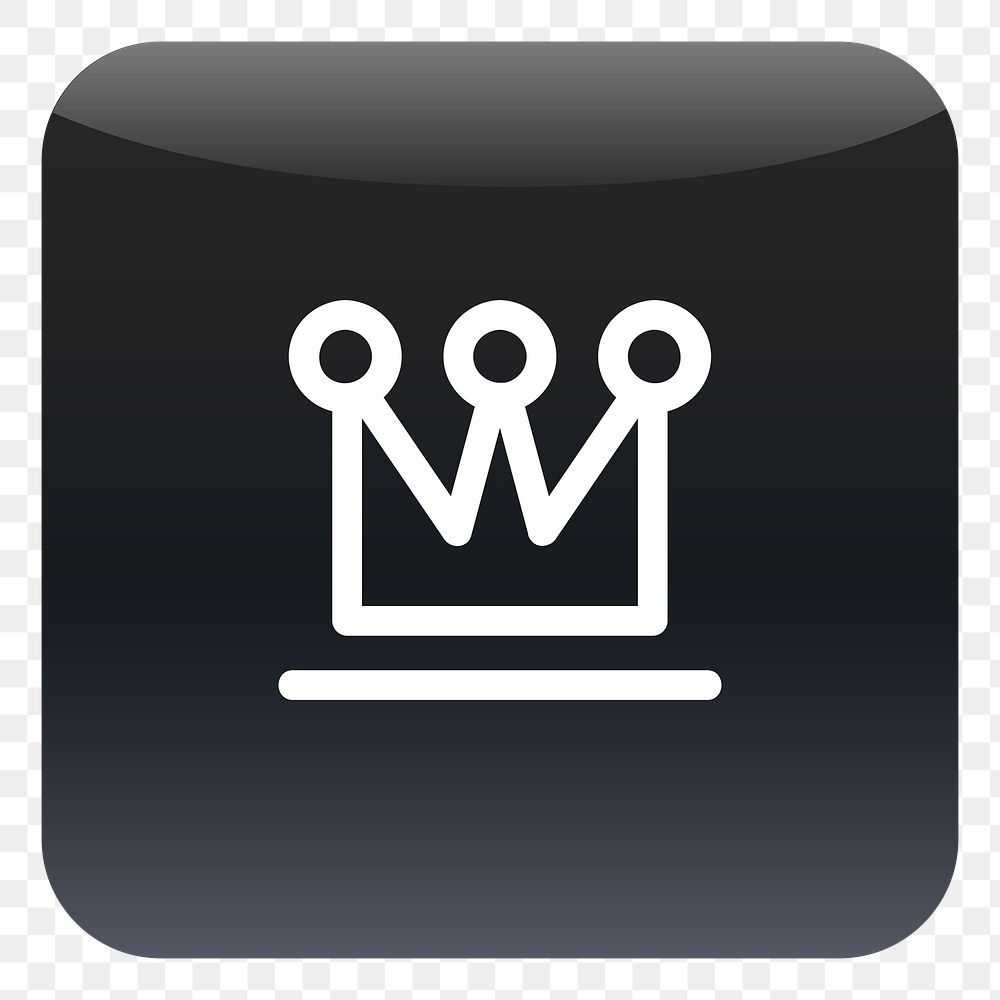 PNG Crown icon sticker, transparent background
