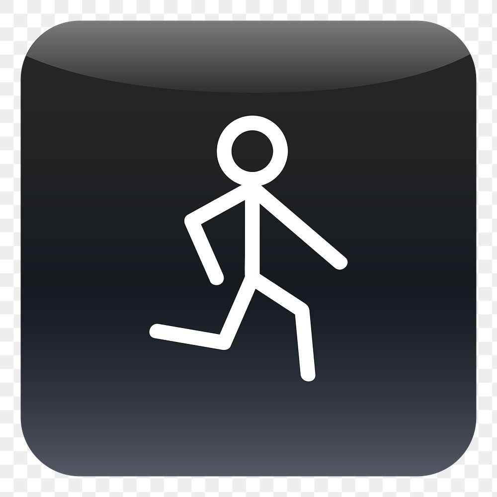 PNG Running character icon sticker, transparent background