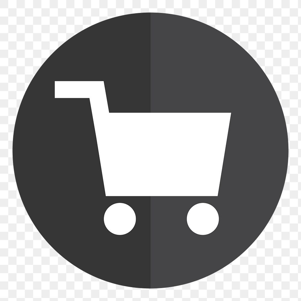 PNG Shopping cart icon sticker, transparent background