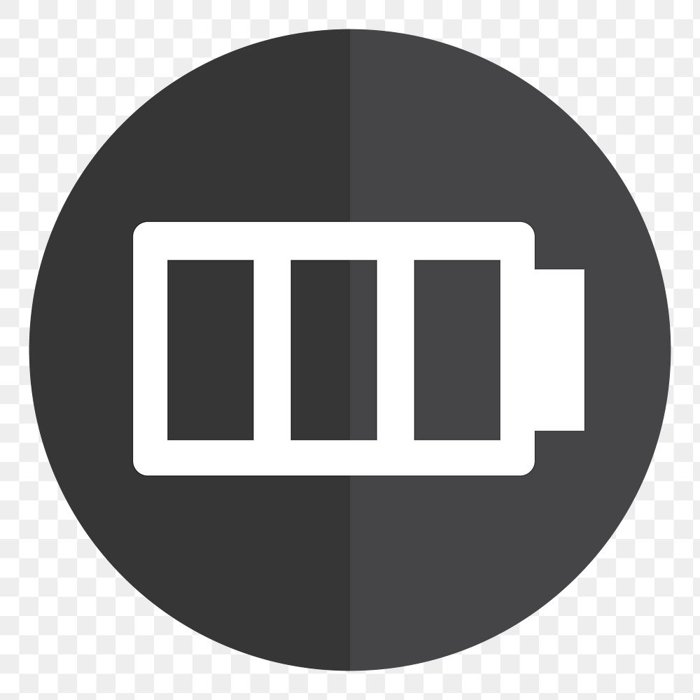 PNG Full charged battery icon sticker, transparent background