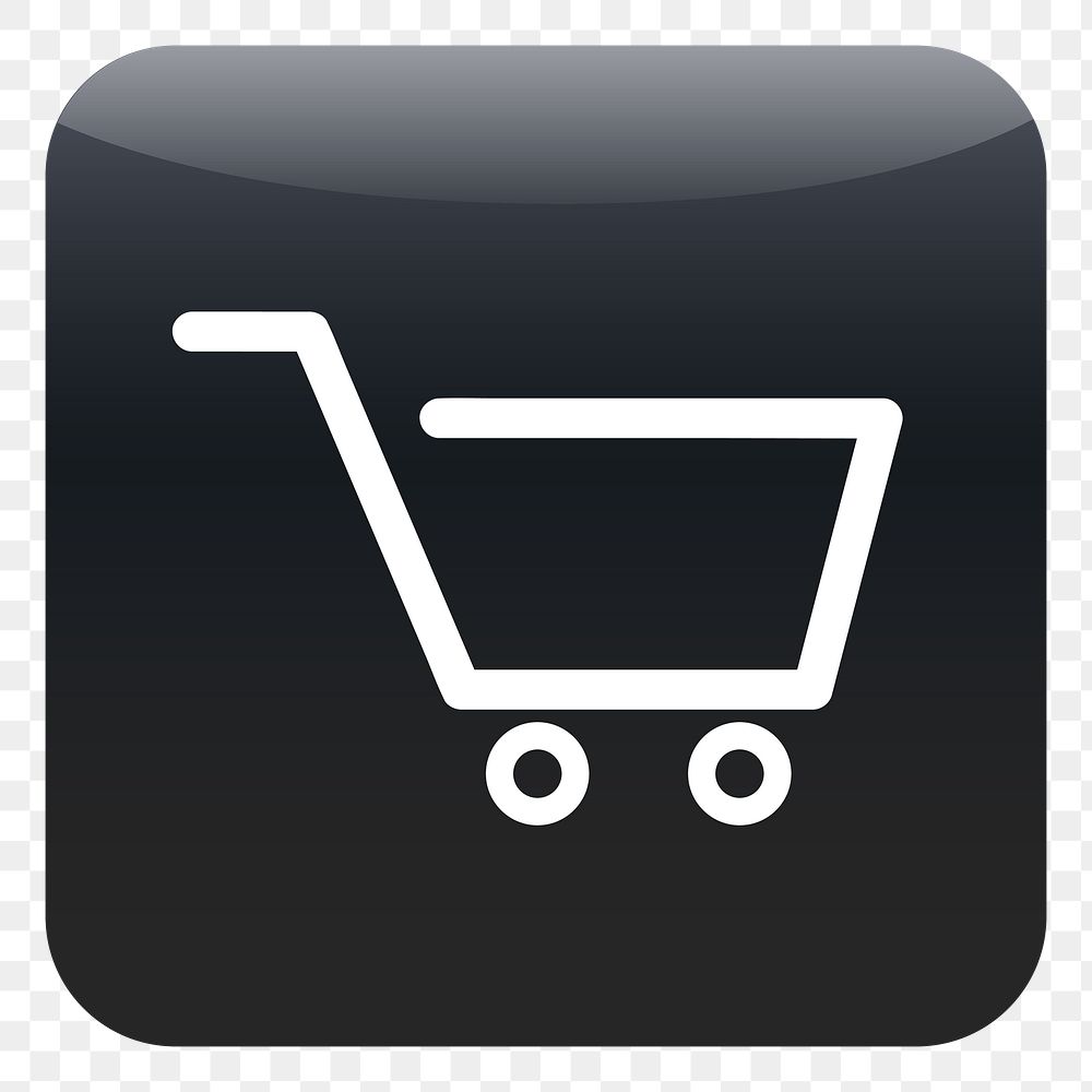 PNG Shopping cart icon sticker, transparent background