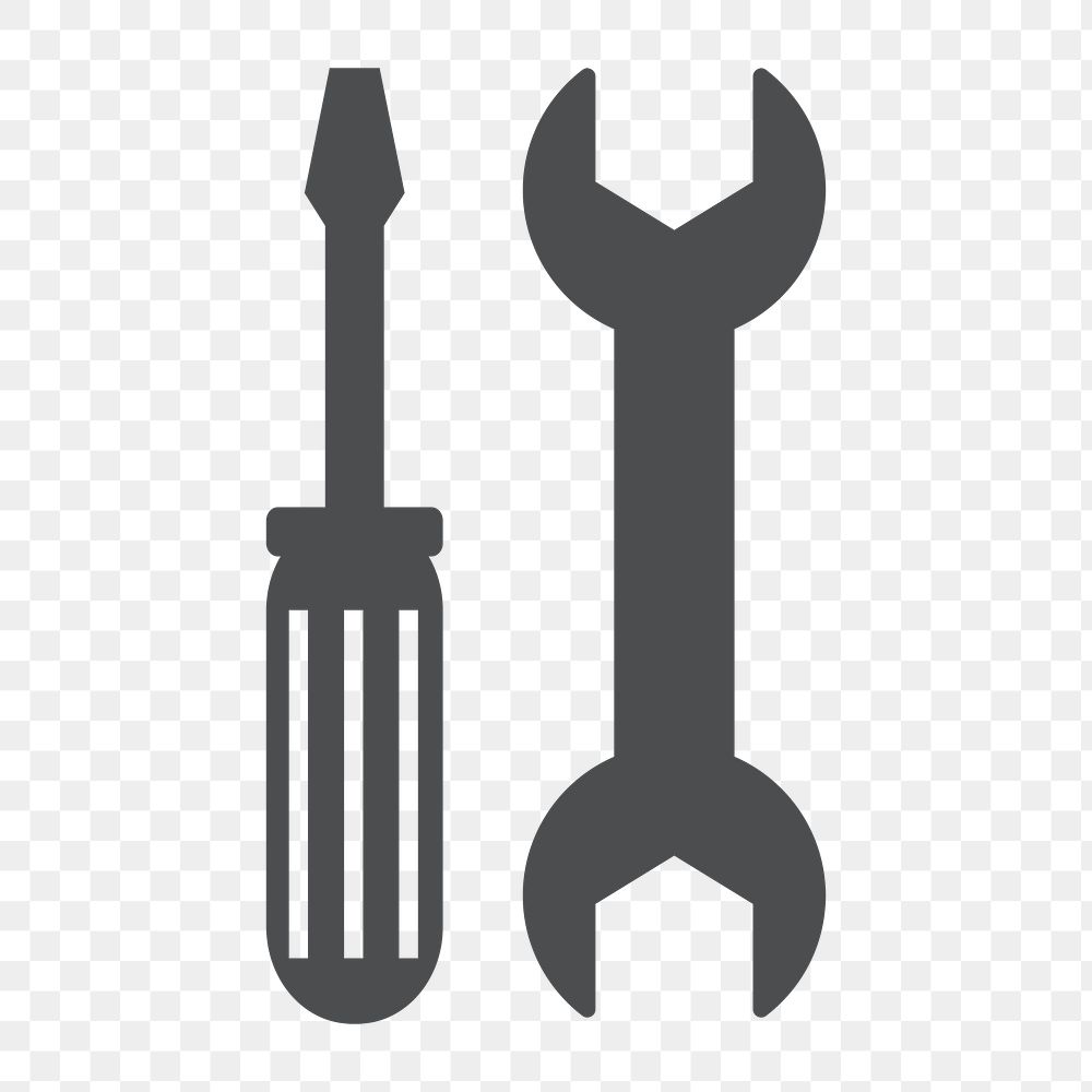 Tools equipment icon png,  transparent background 