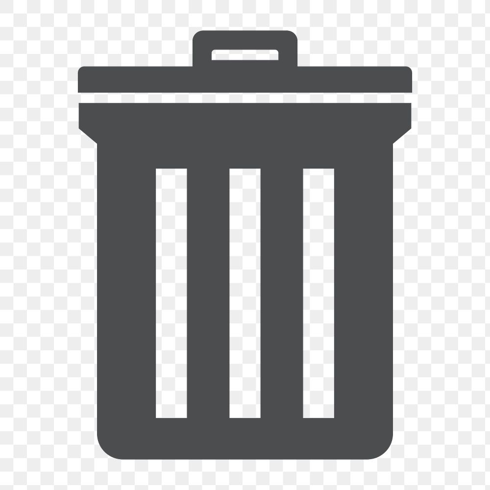 Trash bin icon png,  transparent background 