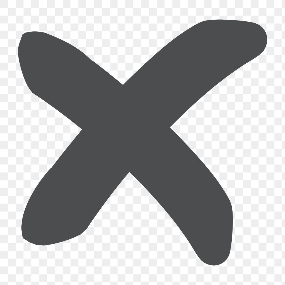 Cross mark icon png,  transparent background 