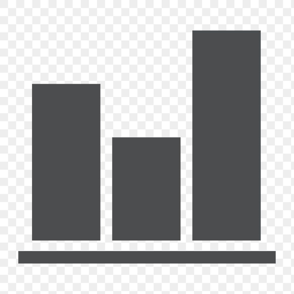 Bar chart icon png, graph Illustration on transparent background 
