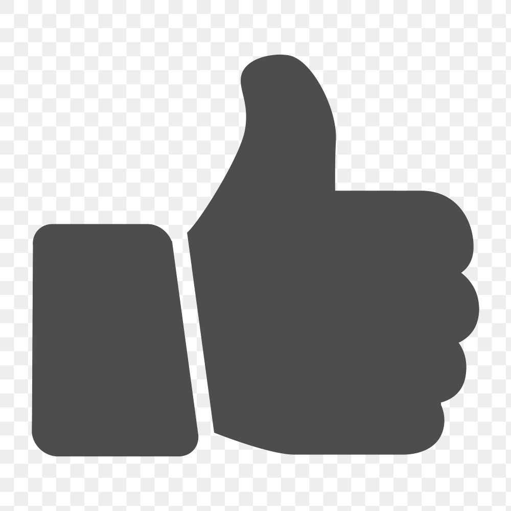 Thumbs up icon png, hand gesture illustration on  transparent background 