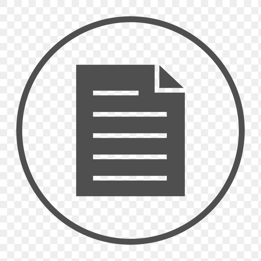 Document icon png, transparent background