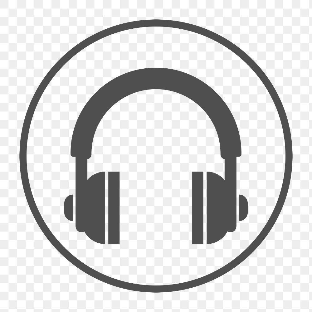 Headphones icon png,  transparent background 