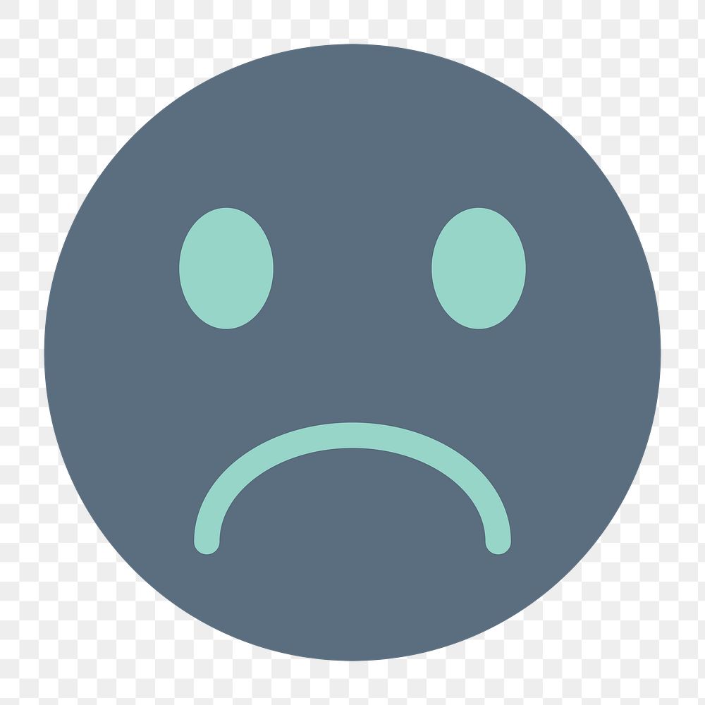 Sad emoji face icon png,  transparent background 