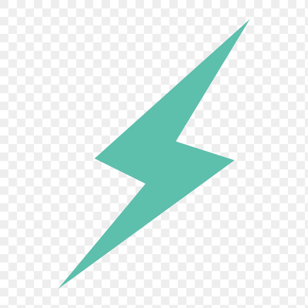 Lightning symbol icon png,  transparent background 