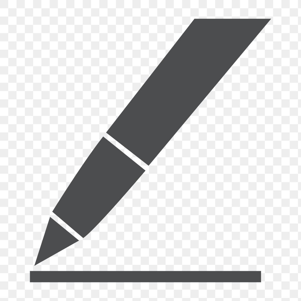 Pen writing icon png, transparent background 