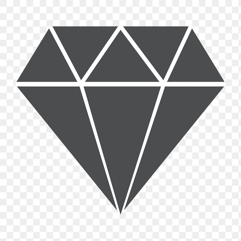 Diamond icon png, transparent background 