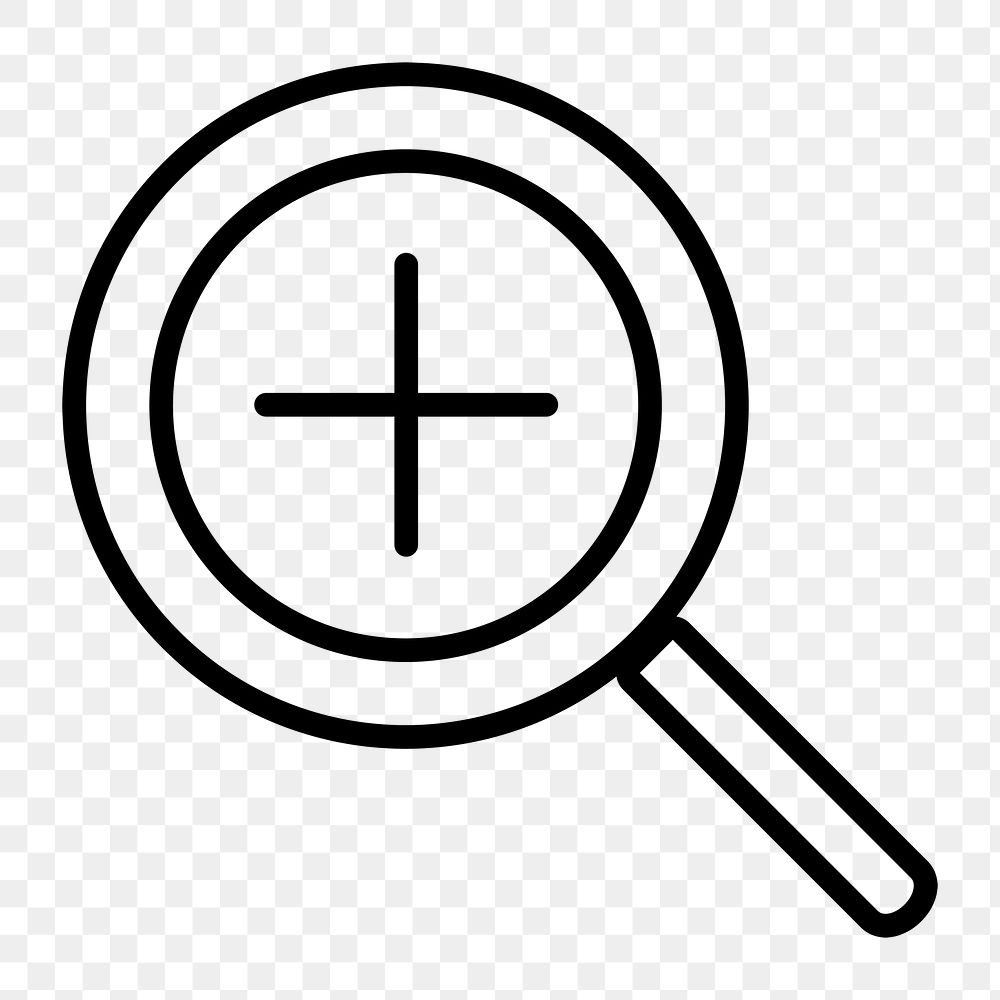 Search icon png, magnifying glass illustration on  transparent background 