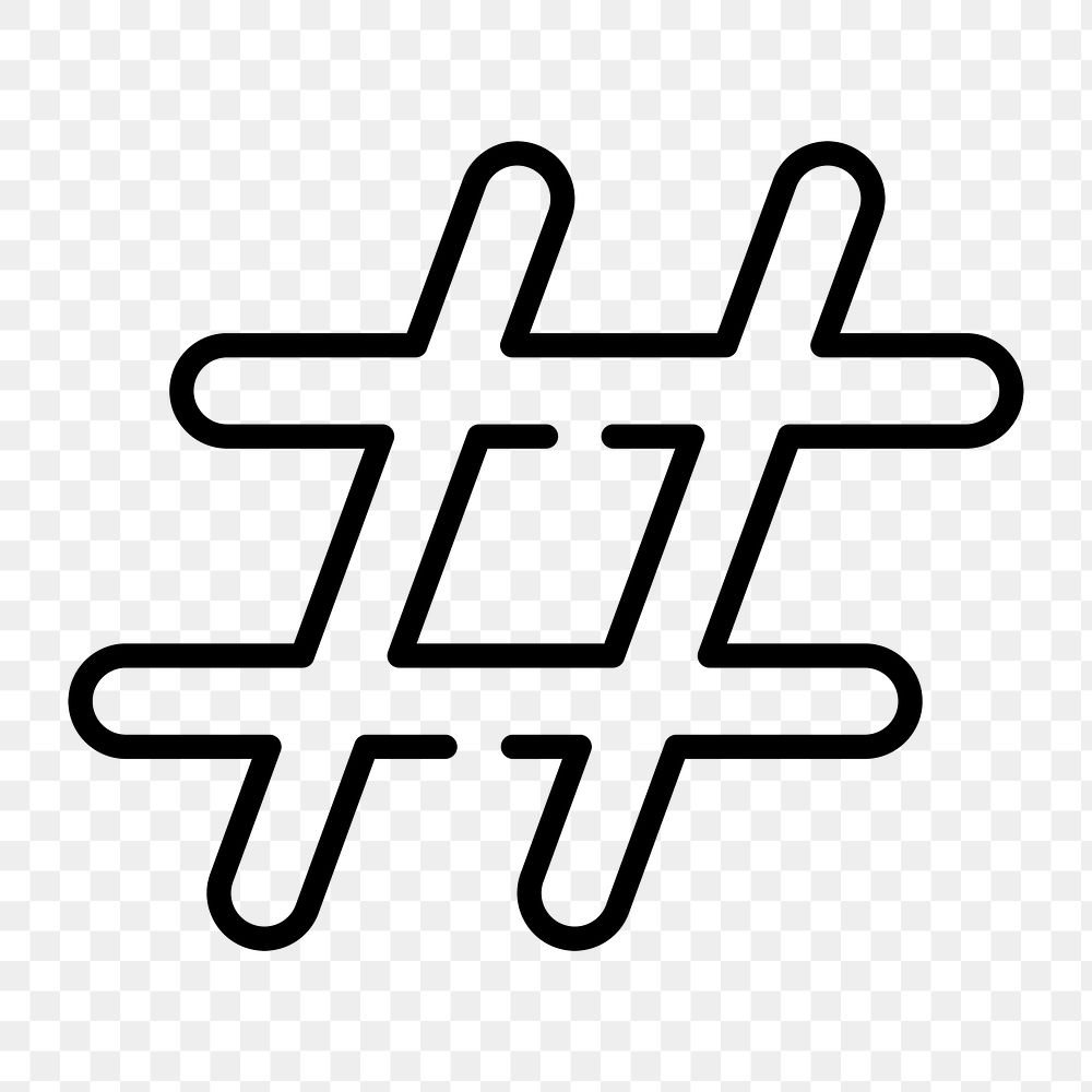 Hashtag symbol icon png,  transparent background 