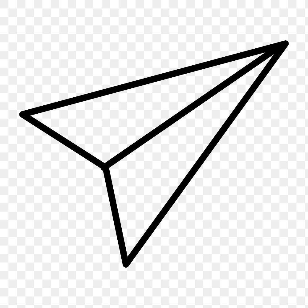 Paper plane icon png,  transparent background 