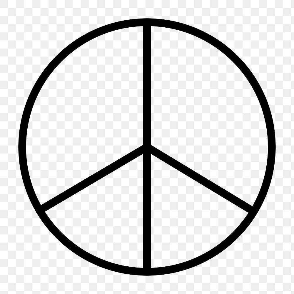 Peace sign icon png,  transparent background 
