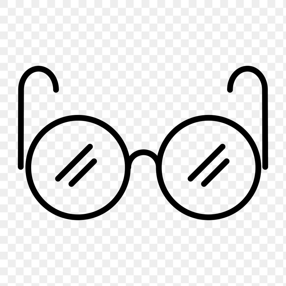 Eye glasses icon png,  transparent background 