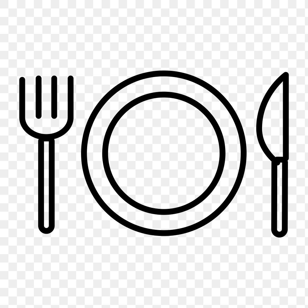 Png Plate and cutlery, transparent background