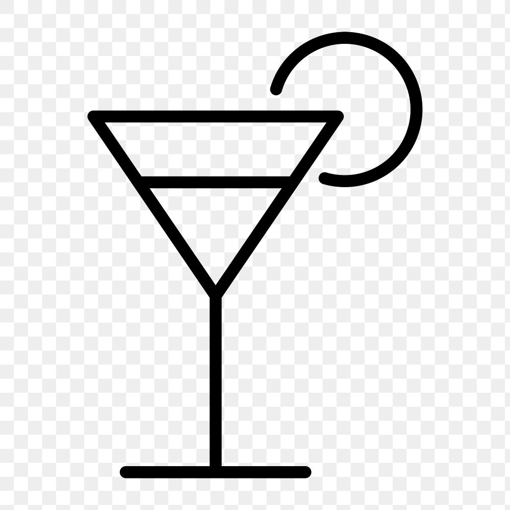 Cocktail icon png,  transparent background 