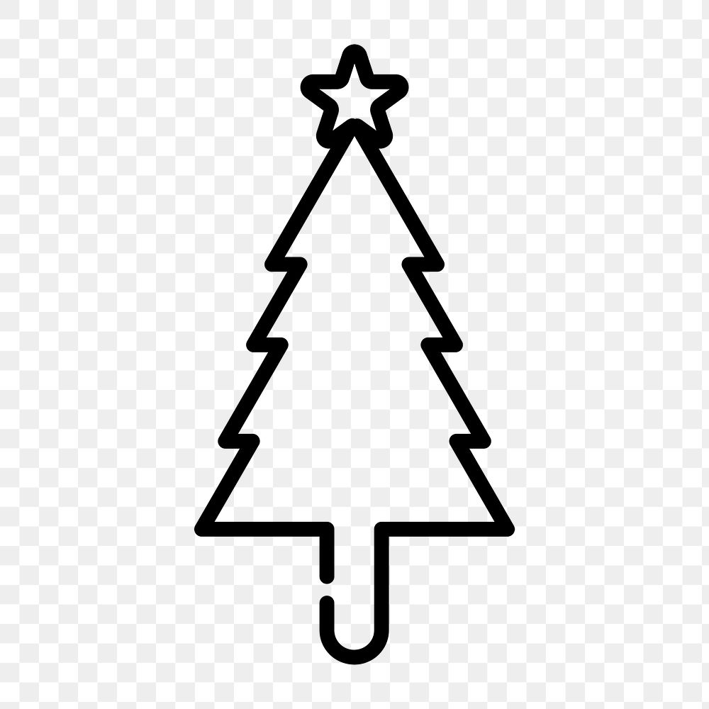 Christmas tree icon png,  transparent background 