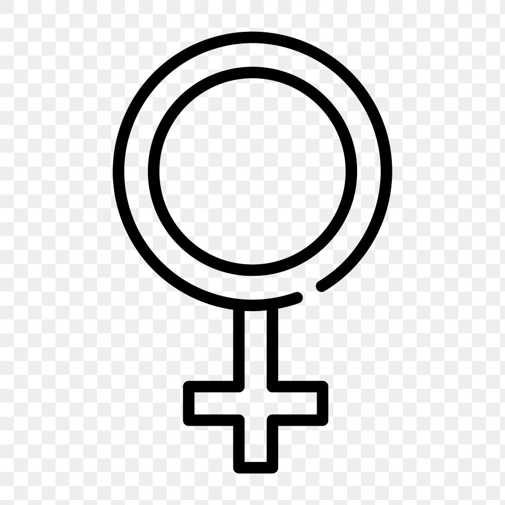 Female gender symbol icon png, transparent background 