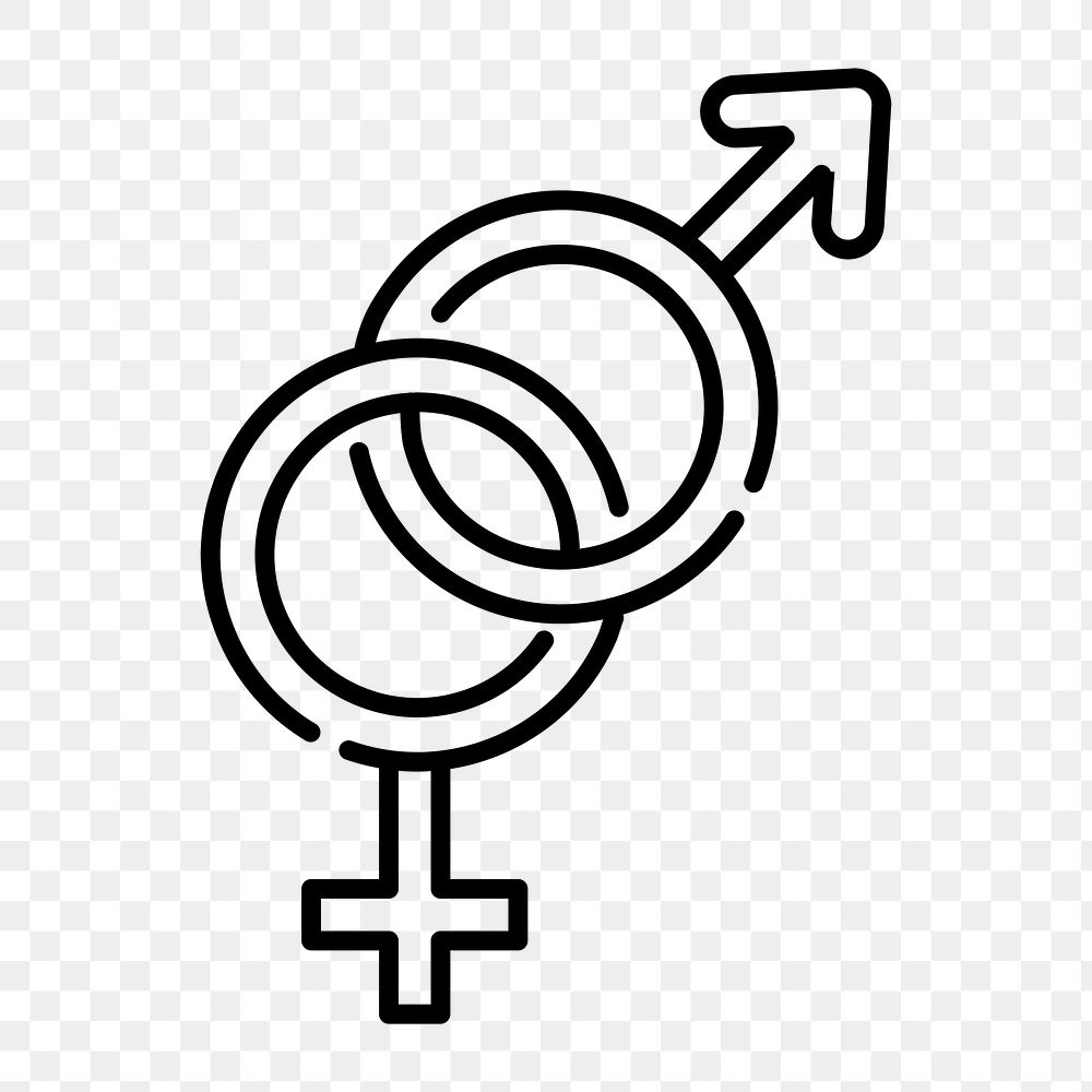 Gender symbol icon png,  transparent background 