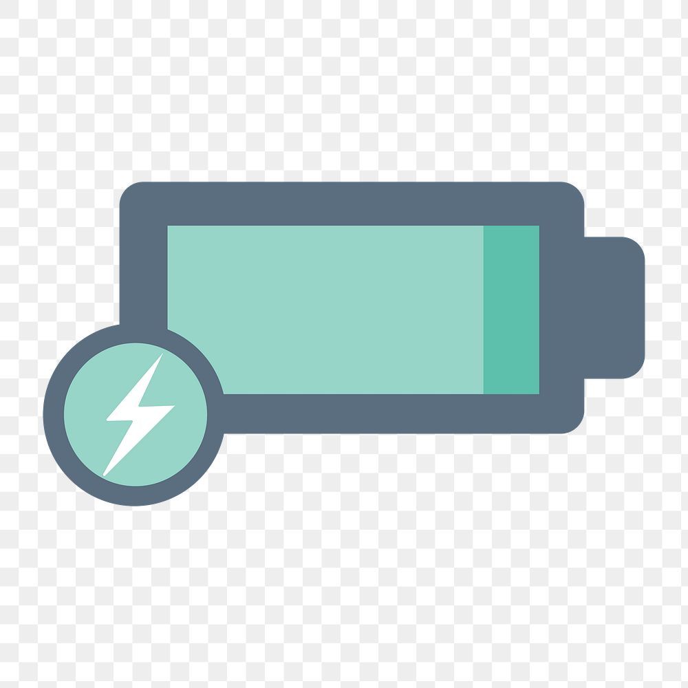 Charging battery icon png,  transparent background 