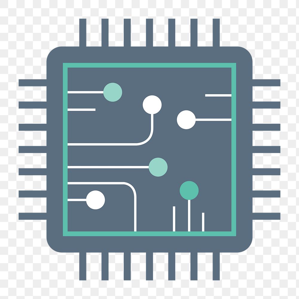 Circuit icon png,  transparent background 
